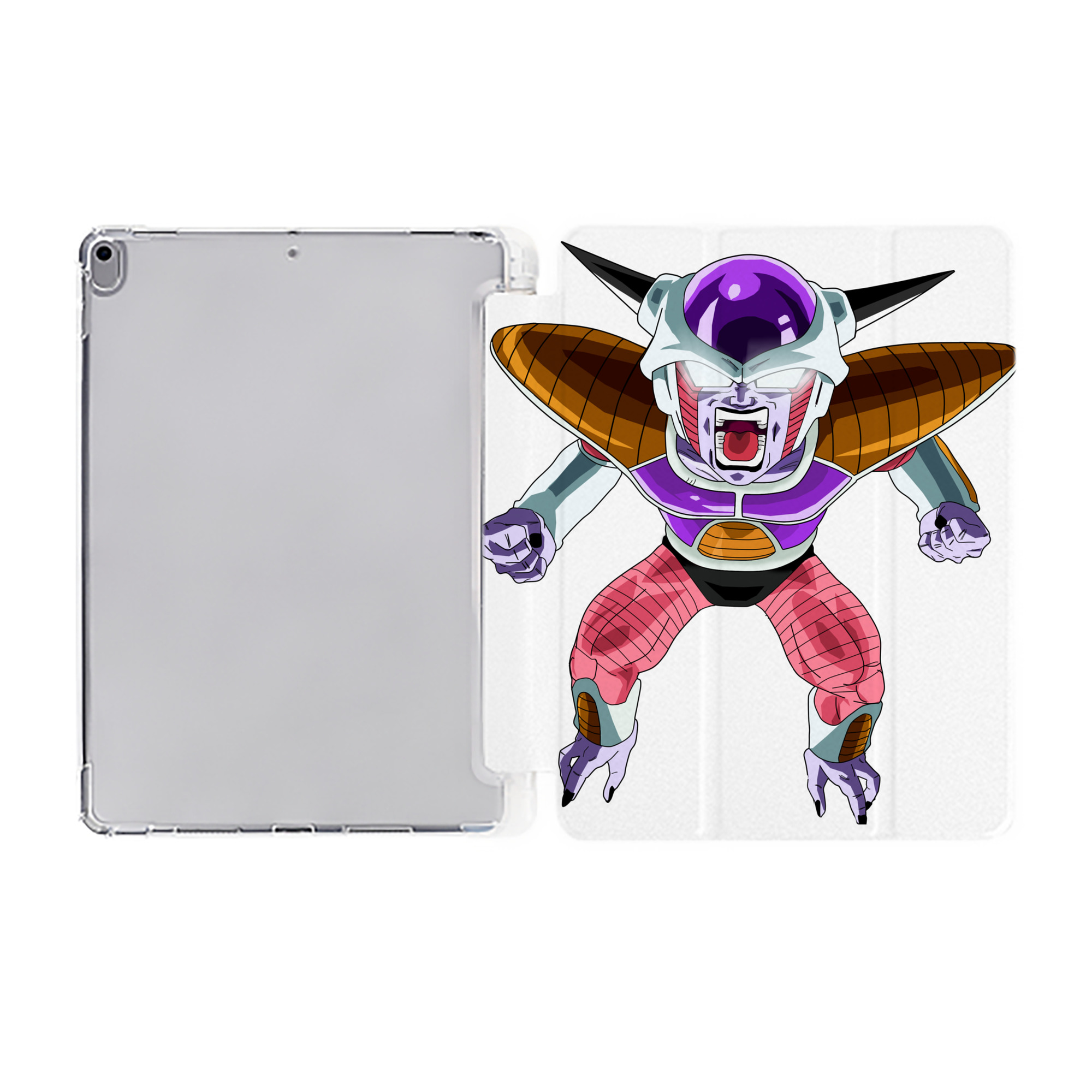 （画像用） ドラゴンボール フリーザ DRAGON BALL Frieza IPad ケース ペン収納付き 三つ折りスタンド PUレザー×シリコン 対応機種9.5/10.5/10.9インチ